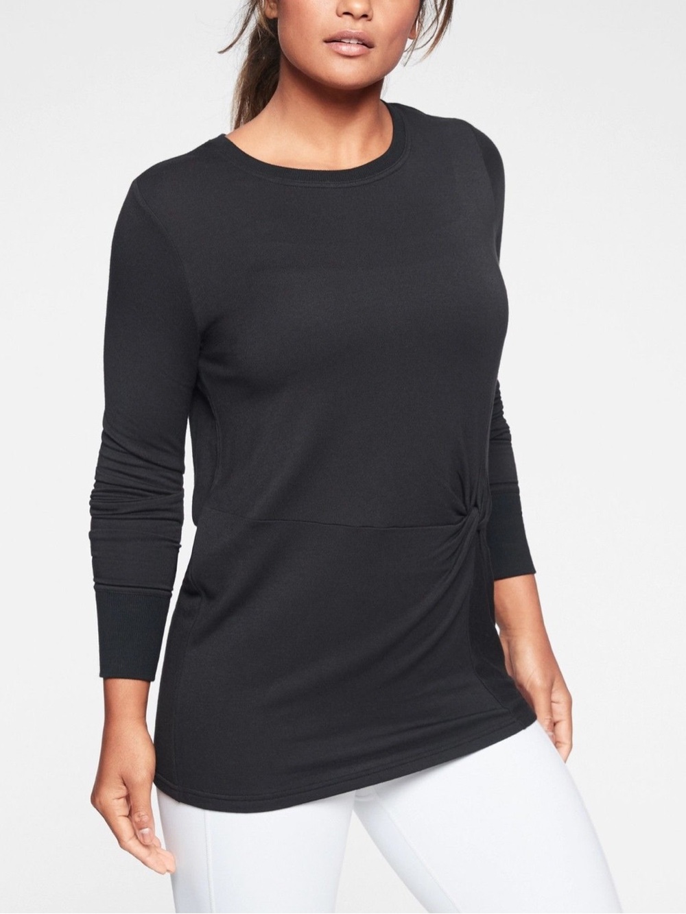 Athleta Black Long Sleeve Shirt Size L Soft Stretchy Top